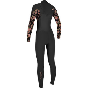 2021 O'Neill Youth Epic 4/3mm Chest Zip GBS Wetsuit 5358G - Black / Flo